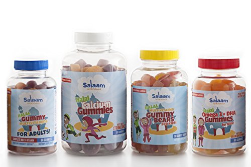 Salaam Nutritionals Halal Mega Family Pack Vitamins, Complete Nutrition, *BEST Tasting* (Children's Multivitamins, Adult Multivitamins, Omega3+DHA, Calcium+vit D) Salaam Nutritionals Halal Mega Family Pack Vitamins, Complete Nutrition, *BEST Tasting* (Children's Multivitamins, Adult Multivitamins, Omega3+DHA, Calcium+vit D)