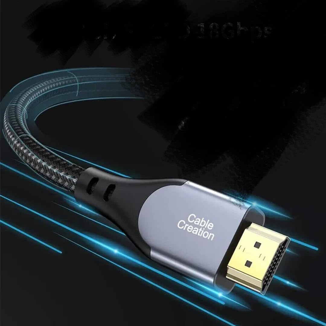 CableCreation 4K HDMI Cable | 2m HDMI 2.0 | Ultra HD Visuals, 18Gbps Data | Universal Compatibility | Durable Build, Stylish Grey Aluminum | Plug & Play for UHD TVs, Gaming Consoles