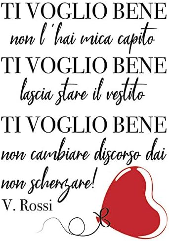 Ti Voglio Bene Vasco Rossi Official Canzoni Sticker Murale Decorazione Adesiva Frasi Adesive Adesivo Murale Frasi Famose Materiali Certificati Made In Italy Amazon It Fai Da Te