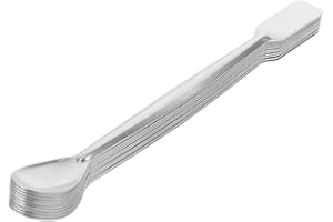 OSOLADY 10pcs Stainless Steel Lab Sampling Spoon Spatulas Double-Ended 16cm Micro Measuring Spoons for Laboratory and Experim