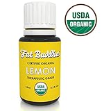 Organic Lemon Essential Oil from Fat Buddha, USDA Certified, 100% Pure Therapeutic Grade, Natural Disinfectant, Mood Booster, Immune Support, Sustainably Sourced, Small Batch Produced - 15ml