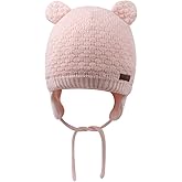 BAVST Baby Beanie Hat for Winter with Earfalp Cute Bear Kids Toddler Girls Boys Warm Knit Cap 0-2Years