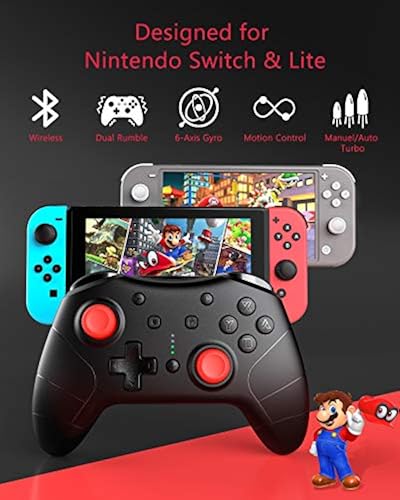 Vivefox Wireless Switch Pro Controller with Headphone Jack Switch