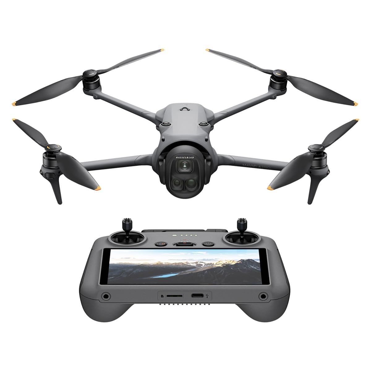 DJI Mavic 4 Pro con DJI RC 2, drone con tripla fotocamera dotato di fotocamera Hasselblad da 100 MP con CMOS 4/3, drone per professionisti, trasmissione video a 30 km, volo fino a 51 minuti