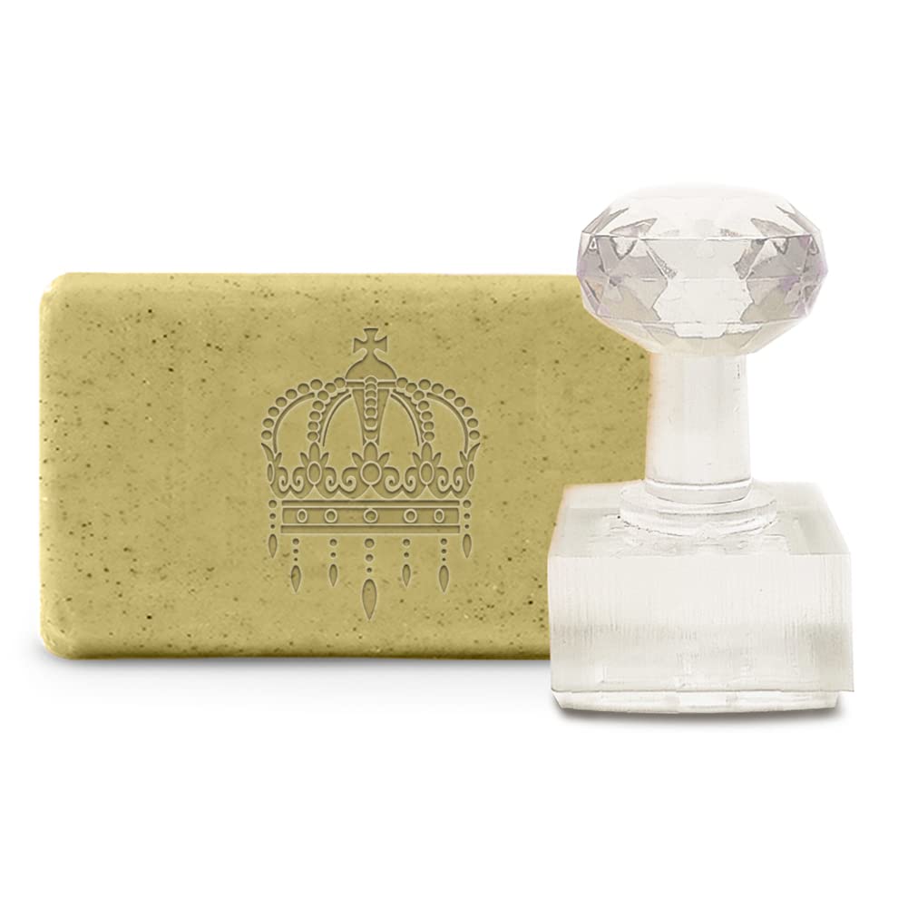 CRASPIRE Soap Making Mould Crown Stamp DIY Handmade Embossing Stamp for Soap Clay Biscuits Gummies Arts Crafts Making Projects DIY Shower Gift