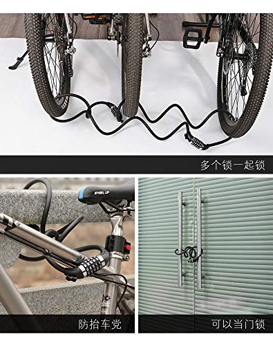 Lizipai 1200mm 5-Digit Combination Bicycle Cable Lock Motorcycle Anti-Theft Password Lock Mountain Bike Cycling Accessories Universal Electric Vehicle