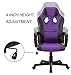 SEATZONE Smile Face Series Leather Gaming Chair, Racing Style Large Bucket Seat Computer Desk Chair, Executive Office Swivel Chair with Headrest, Purple