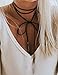 Doubnine Boho Feather Choker Wrap Necklace 2pcs Versatility Vegan Suede Y Lariat Gothic Black Brown Bronze Accessories for Women