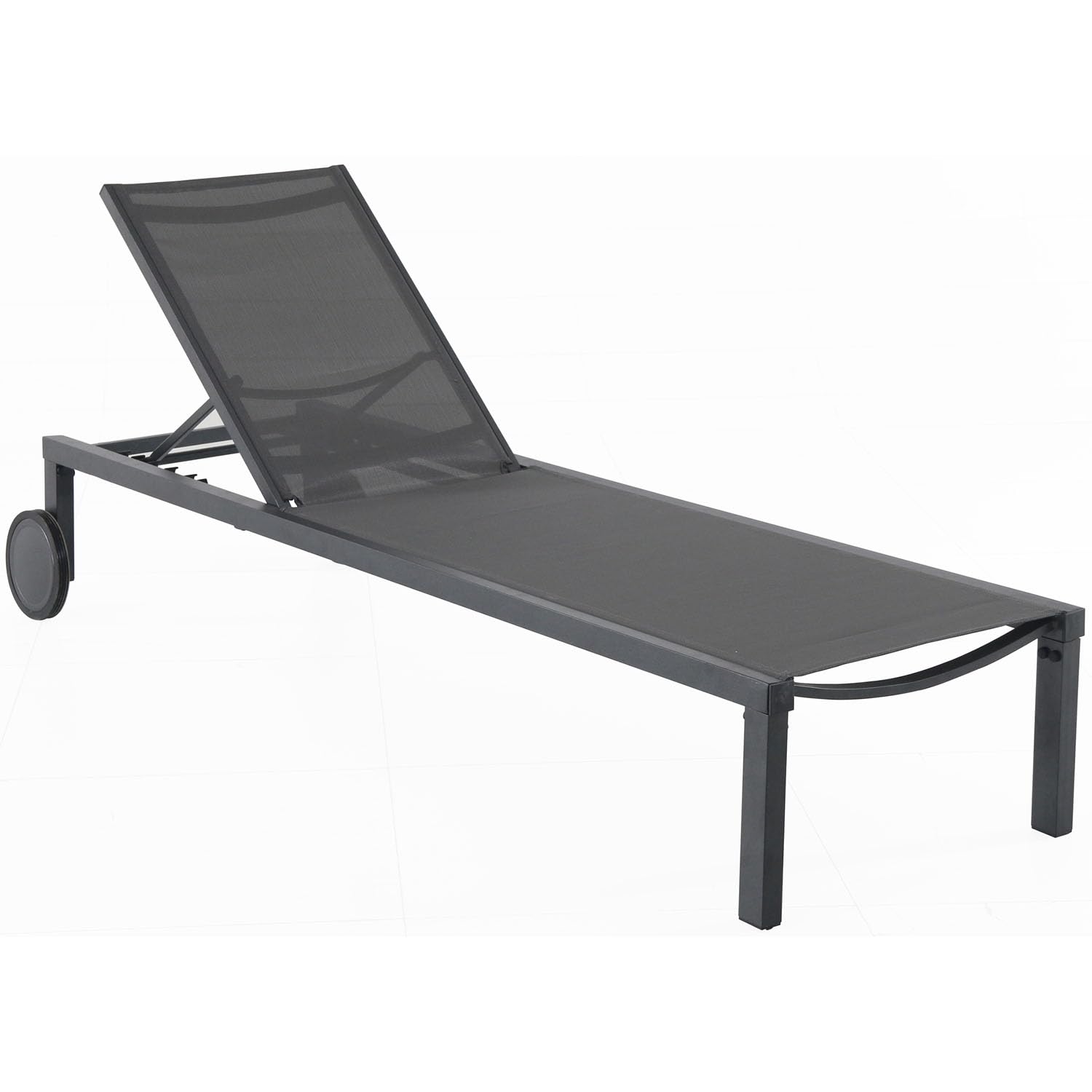 Hanover Windham Adjustable Sling Chaise Lounge Chair, Modern Outdoor Lounge Chair for Patio, Backyard, Poolside, Rust-Resistant Aluminum Frame, Weather-Resistant, Gray