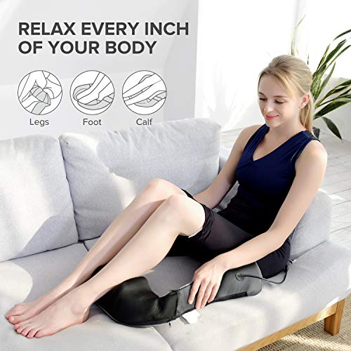 ELLESYE Shoulder Massager with Heat, Deep Kneading and Vibration Massage for Neck, Shoulder, Thigh, Foot, Leg with Zipper and Hook & Loop Fastener, 3 Speed for Car, Home Office Use - Thumbnail 2