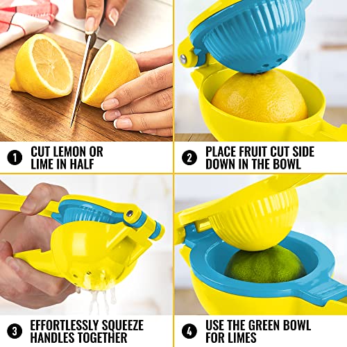 Zulay Metal 2-In-1 Lemon Lime Squeezer Hand Juicer Lemon