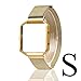 Wearlizer Metal Replacement for Fitbit Versa Bands for Women Rose Gold Silver Black Small Large (Golds)