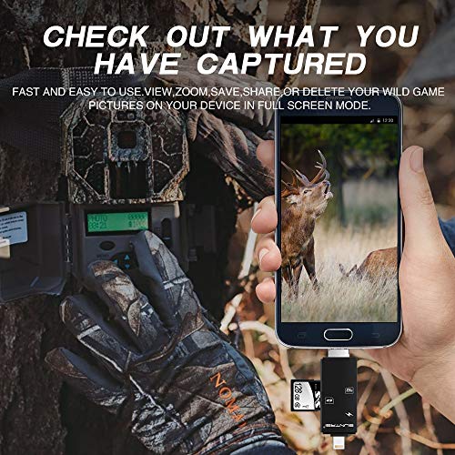 SD/Micro SD Card Reader for iPhone/iPad/Mac/Android/Computer/Camera,Trail Camera Viewer &Memory Card Reader Micro SD Card Adapter to View Hunting Game Camera Photos and Videos on Smartphone - Thumbnail 5