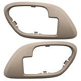 Pair Set Inside Inner Tan Door Handle Trim Bezels Replacement for Cadillac SUV Chevrolet GMC Pickup Truck AutoAndArt