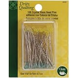 Dritz Quilting Crystal Glass Head Pins, 1-7/8-Inch, 100 Count