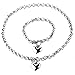 Loveshine Womens Stainless Steel Silver Heart Charm Link Toggle Lock 18