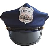 BinaryABC Police Hat Badge Officer Cop Hat - Halloween Cosplay Party Accessory