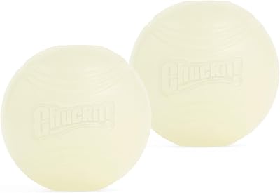 Chuckit Max Glow Ball Medium 6 cm 2 Pack Dog Toy Glow in the Dark
