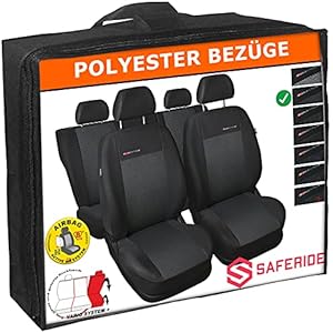 Saferide | Universele grijze stoelhoezen complete set stoelhoes voor auto stoelbeschermer set beschermhoezen autostoel…