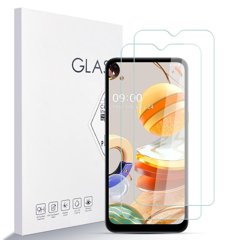 LZS Screen Protector for LG Q61 [2-Pack] 9H Hardness Tempered Glass Screen Protective Film High Definition, Ultra Clear 2.5D Screen Protector Compatible LG Q61