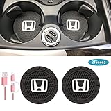 Car Interior Accessories for Honda Cup Holder mats Insert Coaster, Silicone Vehicle Travel auto Logo 2.75 Inch Anti Slip Cup Mat for Honda All Models 2 Pack