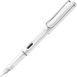 LAMY Safari White Fountain Pen with Ergonomic Grip F Nib incl T 10 Blue