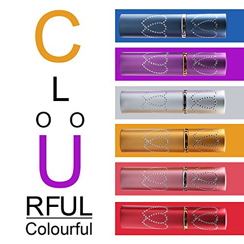 Enjoydeal 6pcs 10ml Lovely Heart Pattern Protable Perfume Atomizer Refillable Spray Bottle for Travel