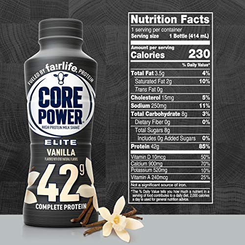 Fairlife Core Power Elite High Protein Shake (42g), Vanilla, Ready To