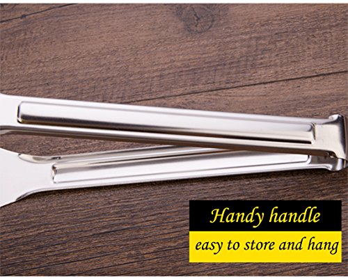 Tenta KitcheKitchen Tongs Stainless Steel Buffet serving utensils Salad BBQ Tongs Heavy Duty Serving Food Tongs for Frying,Cooking,Clipping Toast Bread,Grilling,Pastry, Sandwich,12 Inch (3 Pack)