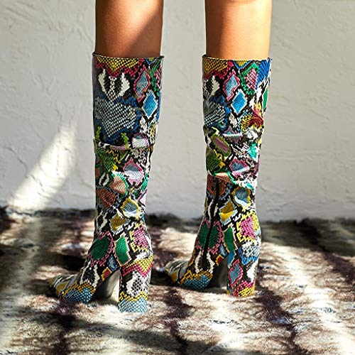 51mVMJ5nWUL routinfly - Botas de Mujer con tacón Grueso y tacón Alto, de Piel de Serpiente, con Cremallera en la Punta, Zapatos… routinfly - Botas de Mujer con tacón Grueso y tacón Alto, de Piel de Serpiente, con Cremallera en la Punta, Zapatos… - Imagen 6