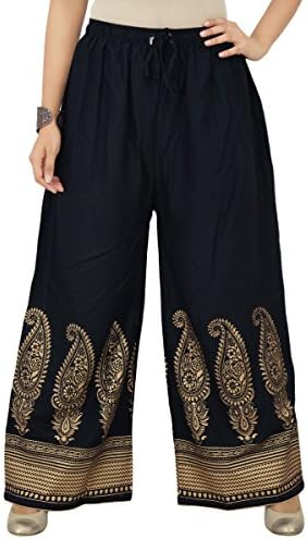 Women Casual Wear Paisley Printed Palazzo Harem Cotton Elastic Waist Pant