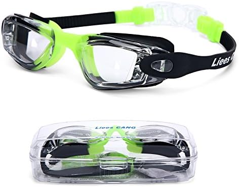 Liees CANG Swimming Goggles for Adult and Kids- Swim Goggles Anti Fog - UV Protection - Comfort fit for Unisex Men and Women, Teenagers (Kids-Green)