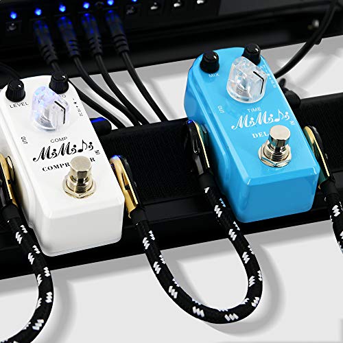 Flat Guitar Pedal Cable, MIMIDI 6 Inch Tweed Low Profile Guitar Patch