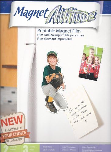 Magnet Attitude Printable Magnet Film 2 Magnet Sheets & 3 Film Sheets 8 1/2" x 11" Permanent or Removable NEW