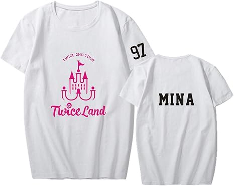 Amazon Twice 半袖 夏服 Twice Land ファッション コンサート応援グッズ Twice Once Tシャツ 韓国アイドル 周辺 半袖 Tシャツ Mina White L アイドル 芸能人グッズ 通販
