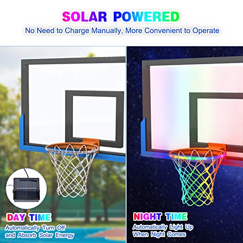 Solar LED Basketball Hoop Light, Remote Control Basketball Rim Led