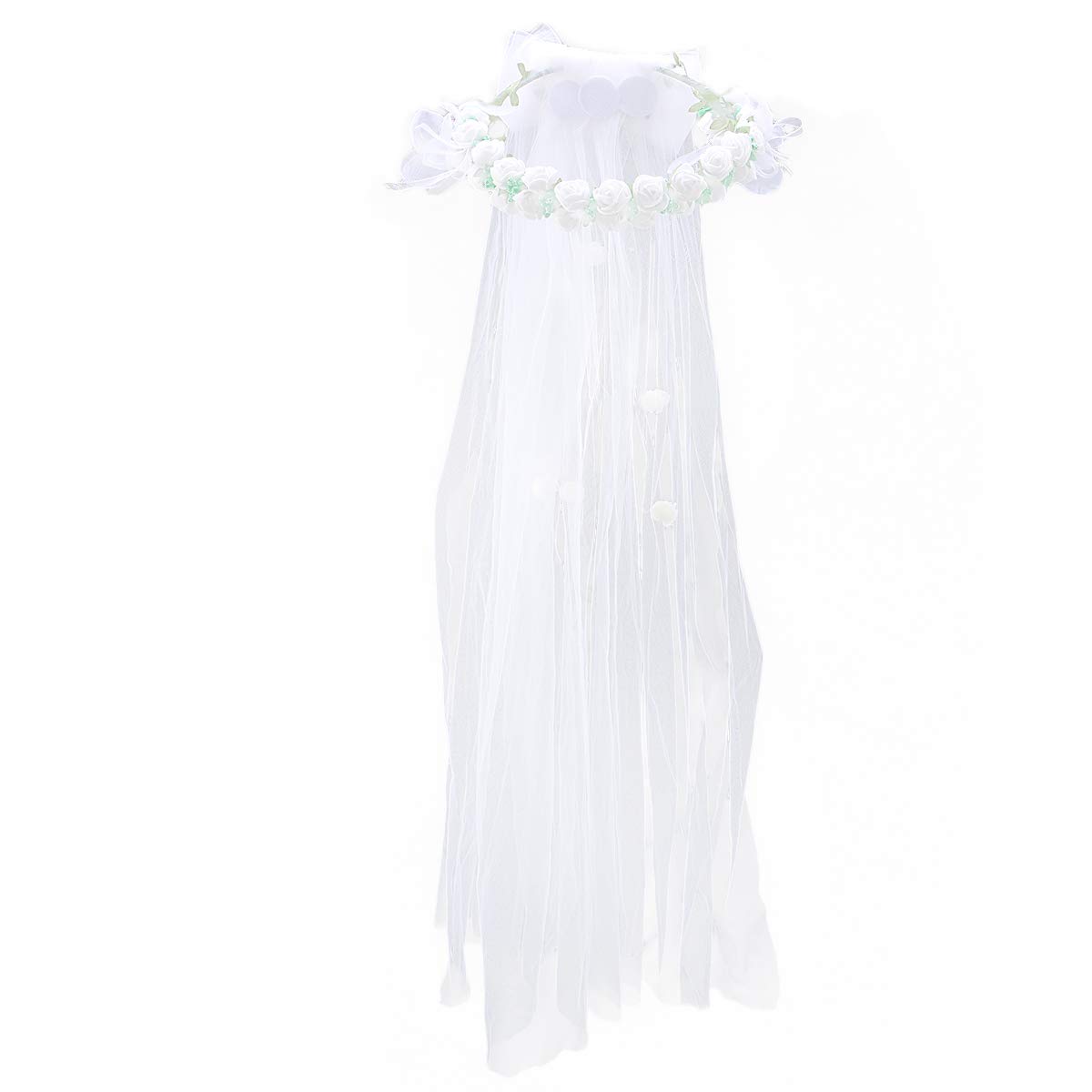 Buy Wedding Bridal Veils With Wreath Floral Headdress White