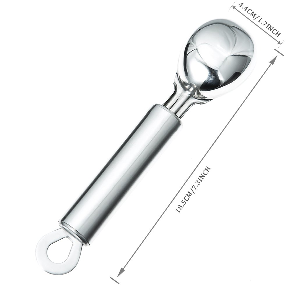 TAFOND Stainless Steel Long-Handled Ice Cream Scoop Spade Cookie Dough Spoon 2oz