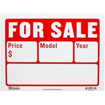 Amazon.com : BAZIC 12" X 16" For Sale Sign for Car and ...