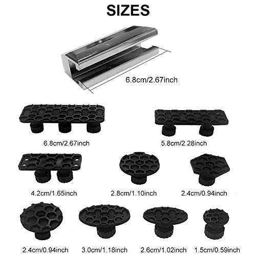 Manelord Auto Body Tools Kit Accessories, Car Repair Accessories Set with T bar Puller Head and 8pc Puller Tabs for Car Dent Repair and Paintless Dent Removal