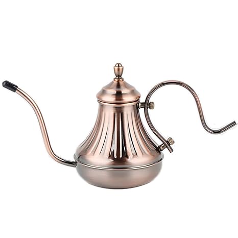 Mfun-CH L-Beans Acero Inoxidable Mano Cafetera Tetera Retro Corte Boca Fina Olla