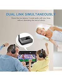 Golvery Long Range Bluetooth 5.0 Transmitter Receiver for TV with Audio Pass-Thru Feature, Plug & Play, Supports AptX Low Latency HD, Dual Stream, AUX Optical Wireless Adapter for Home Stereo