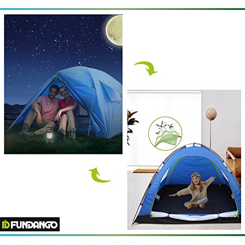 FUNDANGO Portable Durable Waterproof 3 Persons Family Camping Tent with Fully-Covered Vestibule