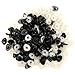 JETEHO Set of 100 Black Plastic D-Type Animal Safety Nose with Washers for Bear, Doll, Puppet, Plush Animal Making and Craft (20mm)