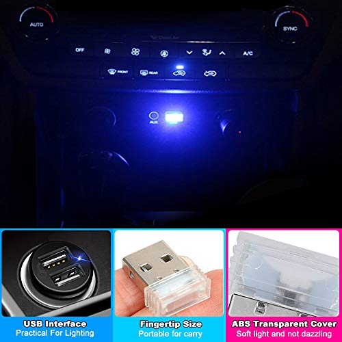 image for CIIHON 2Pcs USB Car Interior Atmosphere Light RGB LED Mini Night Light