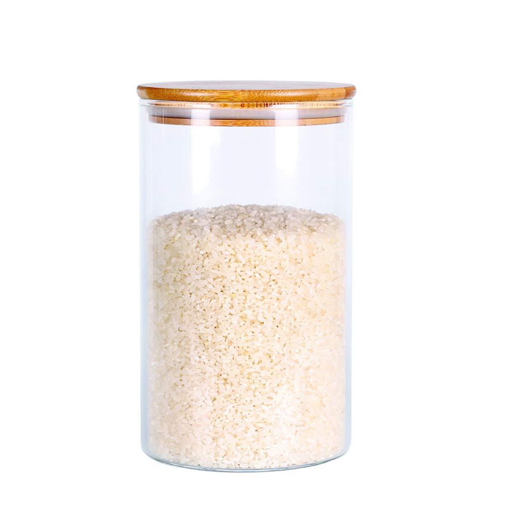 Buy Glass Rice Storage Containers, 60 FL OZ (1800ml) Kitchen Food Jars