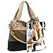 MG Collection Ece Tri-Tone Hobo Handbag, Black, One Size