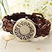 2013newestseller Brown Retro Vintage Classic Hollow Out Weave Wrap Around Wrist Watch