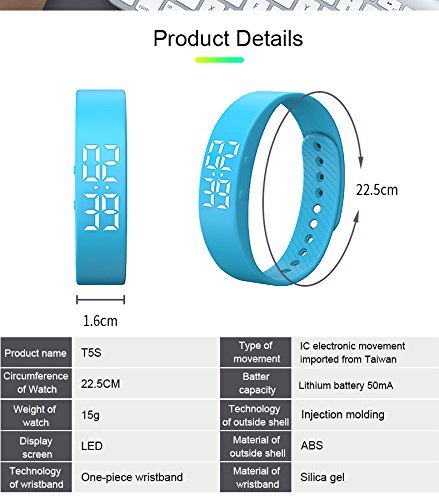 Smart Pedometer Bracelet,Smart Sport Watch, YiMiky Smart Bracelet Fitness Tracker Wristband Watch with Pedometer Calories Monitor, Sleep Monitor Waterproof Bracelet for Kids Women Men-Blue