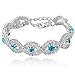 Long Way Women's Silver/Gold Plated Crystal Bracelets 6.7